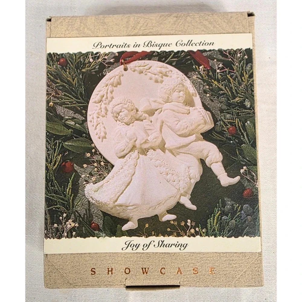 1993 Hallmark Keepsake Ornament Joy of Sharing Bisque Porcelain Norman Rockwell